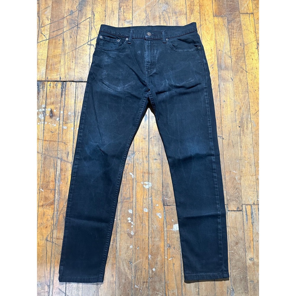 Levi's 512 Jeans Men's Size 31x30 Black Denim Slim Fit Flat Front Straight Leg